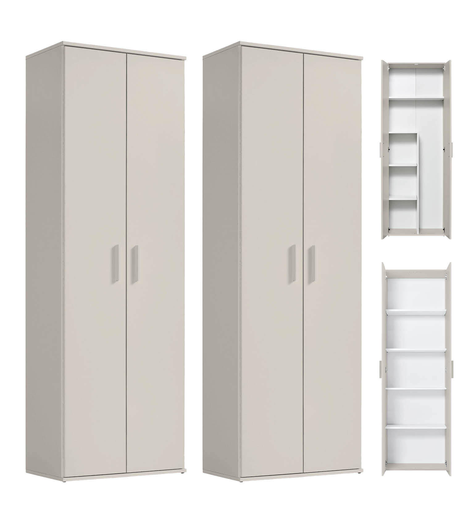MEHRZWECKSCHRANK SET Der Allzweckwaffe - Kaschmir, Holzwerkstoff (60/180/34cm) - Mokebo