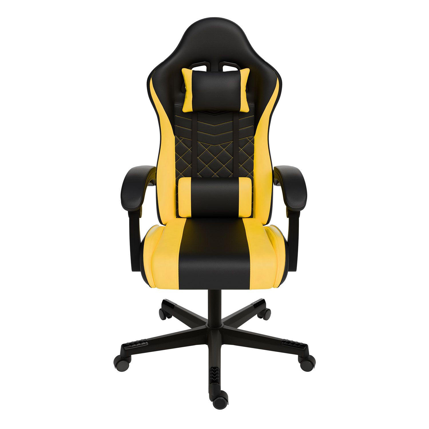 GAMINGSTUHL HyperSeat schwarz/gelb - Gelb, Kunststoff (63/131/121cm) - Juskys