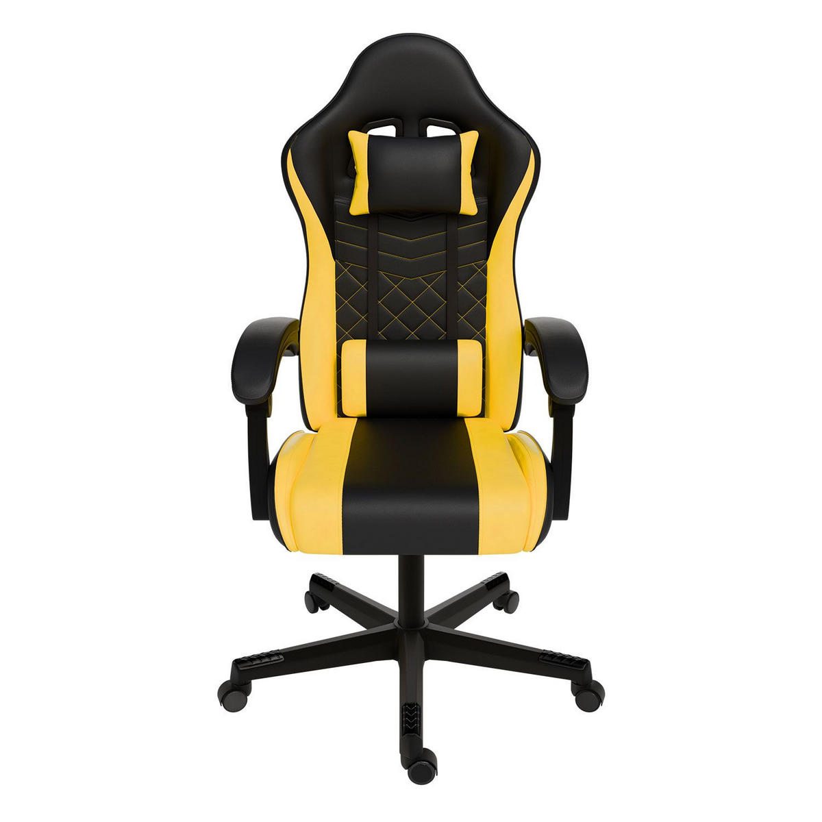 GAMINGSTUHL HyperSeat schwarz/gelb - Gelb, Kunststoff (63/131/121cm) - Juskys