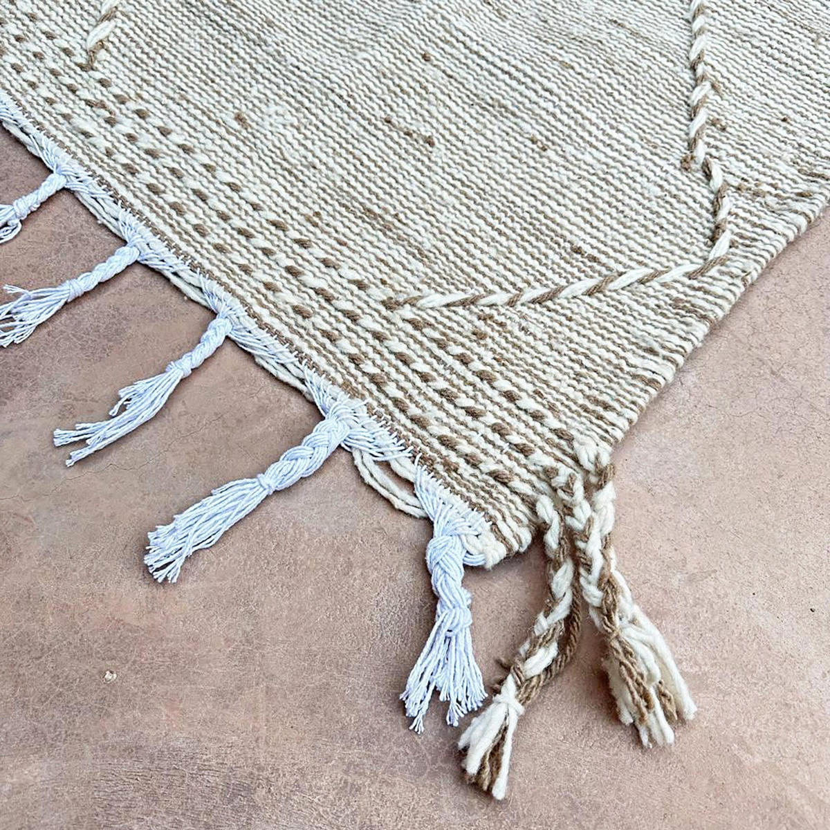 BERBERTEPPICH Kelim Marokko Wolle 200x 300 cm - Beige, Naturmaterialien (200/300cm) - AFK Living