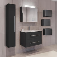 BADMÖBEL-SET 6-TLG. Harlingen-02 - Grau, Holzwerkstoff (229/150/46cm) - Lomado