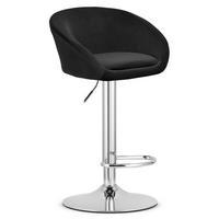 BARHOCKER EAST schwarzer Sitz, Chrombasis - Schwarz, Textil (53/103/46cm) - Valora