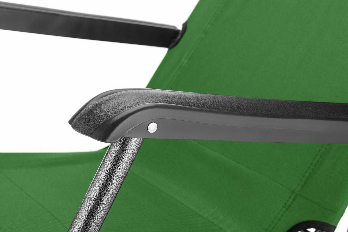 GARTEN-RELAXSESSEL bis 150 kg, Klappbar - Grün, Textil (61/31/153cm) - Outtec