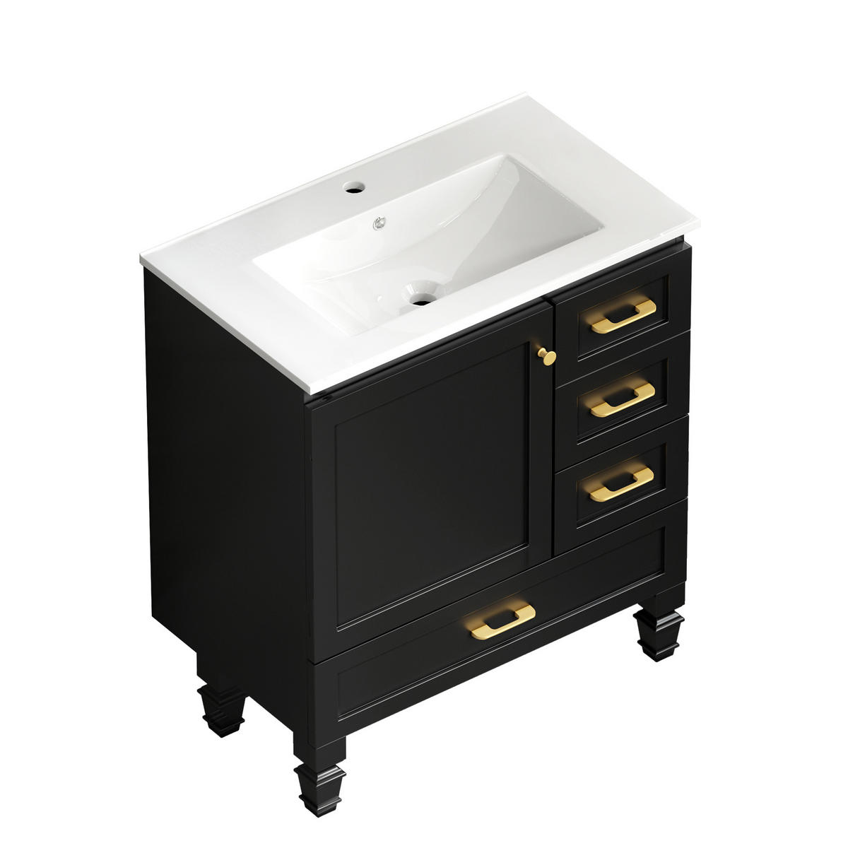 WASCHTISCH Schwarz 75 cm - Schwarz, Holz (76/86/44cm) - PANGIVO
