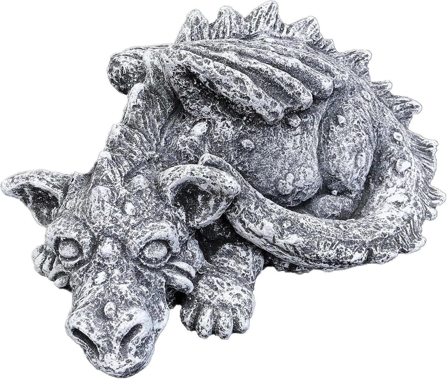 STEINFIGUR Drache Flokii, Frostfest, massiver Steinguss - Grau, Stein (26/12/20cm) - stoneandstyle