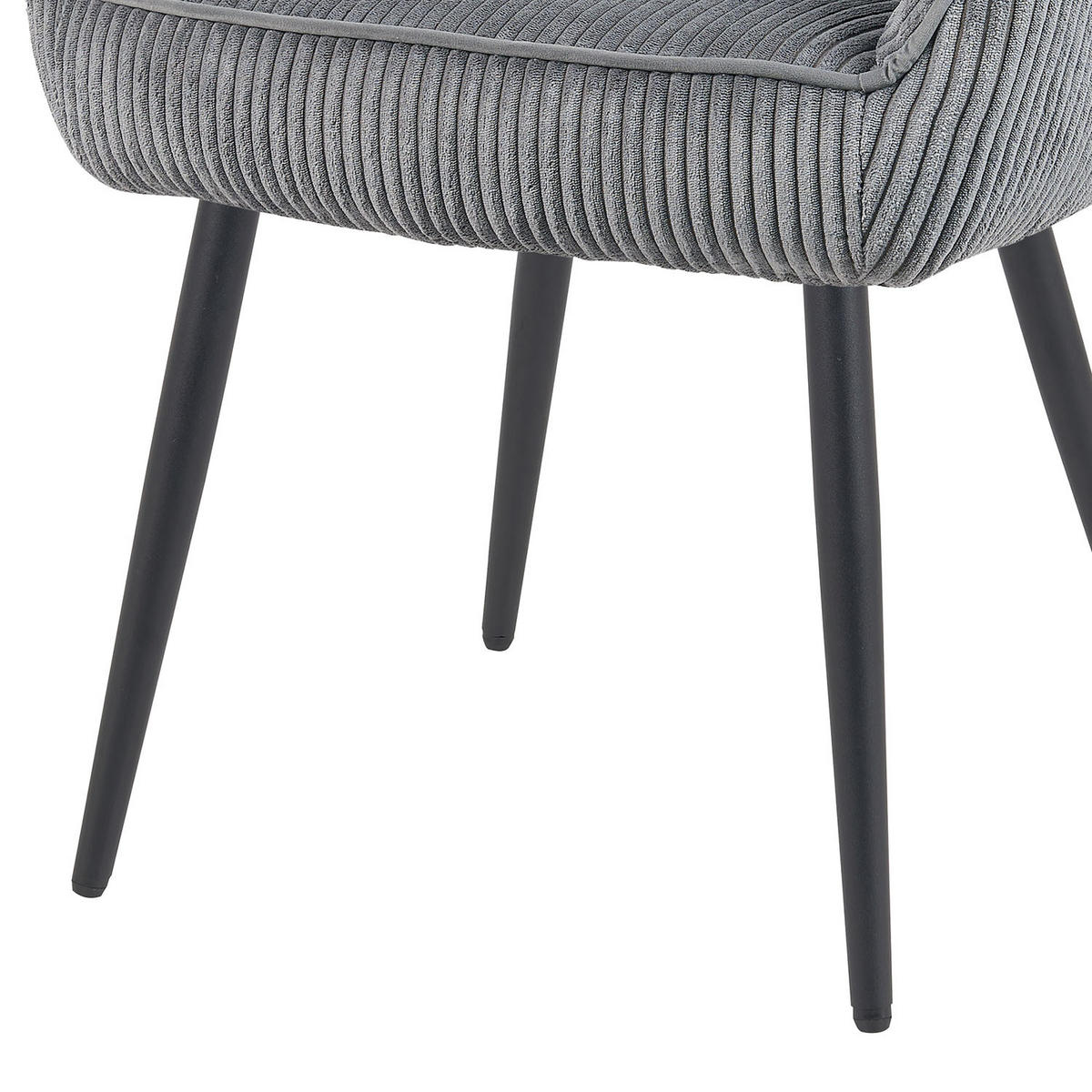 ESSZIMMERSTUHL Mika-Bela - Schwarz/Grau, Textil/Metall (60/82/61cm) - DUBI Möbel
