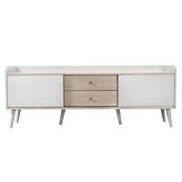 TV-LOWBOARD 160/40/58 cm mit 2 Schiebetüren und 2 Schubladen - Weiß, Holzwerkstoff (160/58/40cm) - BEAOK