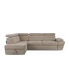 SCHLAFECKSOFA RATLO links 4/5-Sitzer mit Bettkasten, dunkelbeige - Beige/Silberfarben, Textil (270/190cm) - KONSIMO®