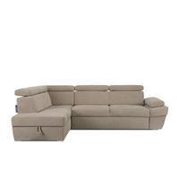 SCHLAFECKSOFA RATLO links 4/5-Sitzer mit Bettkasten, dunkelbeige - Beige/Silberfarben, Textil (270/190cm) - KONSIMO®