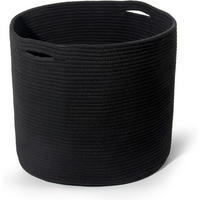 WÄSCHEKORB Baumwolle Schwarz 40 cm - Schwarz, Textil (40/35/40cm)