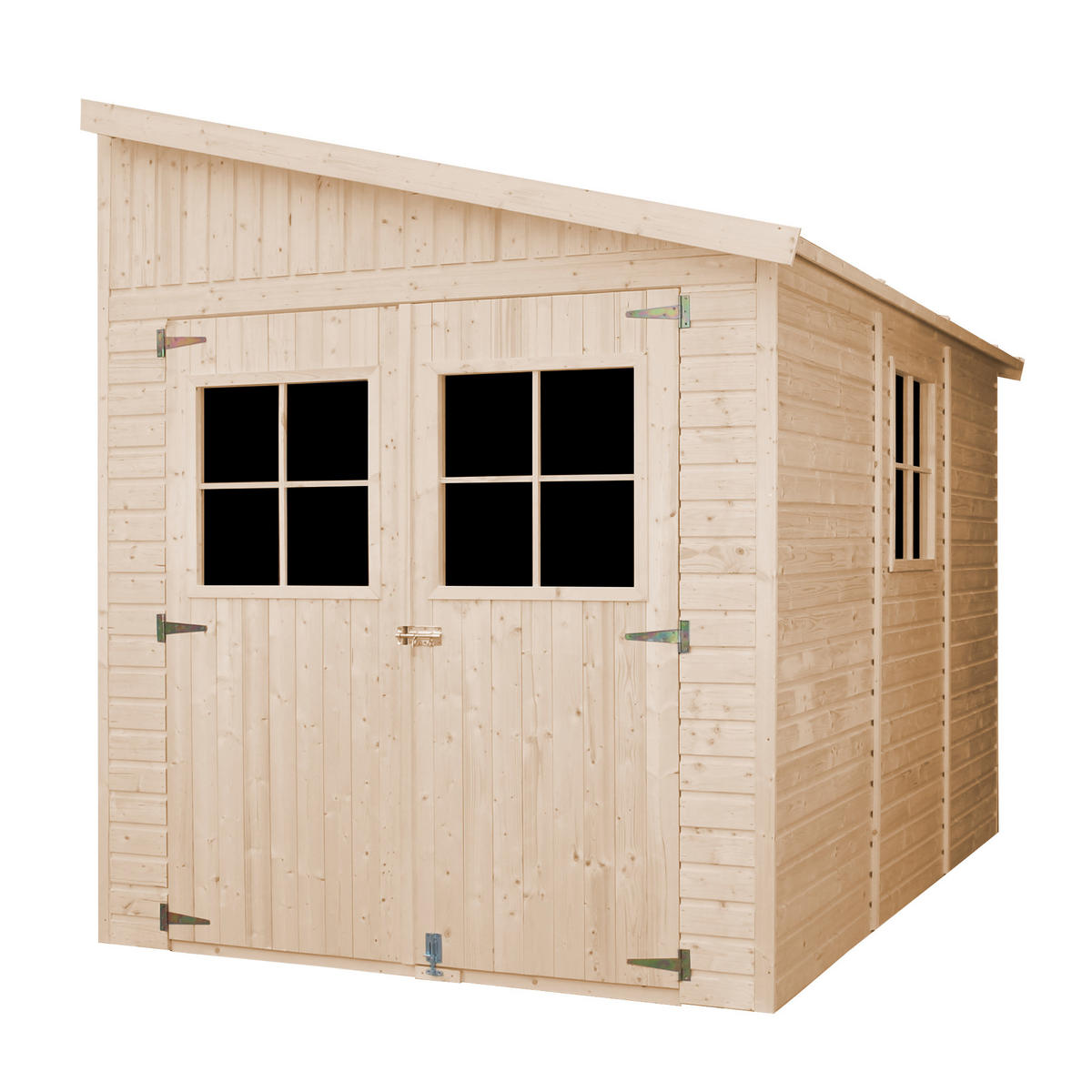 HOLZ-GARTHENHAUS (mit Seitenwand) - H244x216x318 cm/6,2 m2 - M339A - Beige, Holz (218/245/297cm) - Timbela
