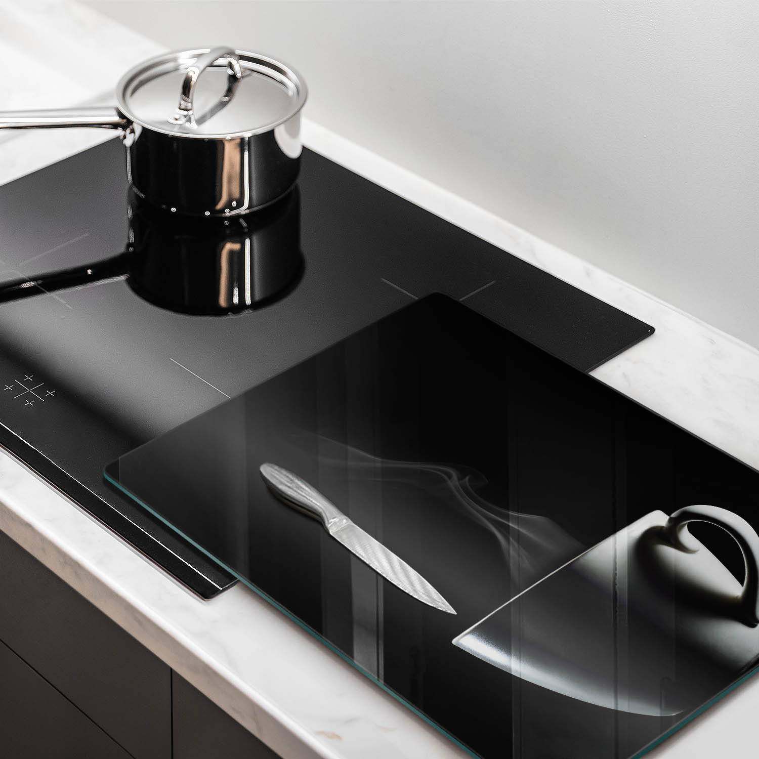 GLASPLATTE 40x52 cm Eine Tasse Tee - Hellgrau, Glas (40/52cm) - Wallfluent