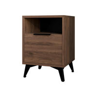 NACHTTISCH Xylix Bis 1SZ - Nussbaumfarben/Schwarz, Holzwerkstoff/Metall (44/60/40cm) - MIRJAN24