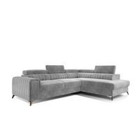 ECKSOFA - OLIVIER (Rechts, Silber) - Silberfarben, Textil (275/205cm) - Möblo