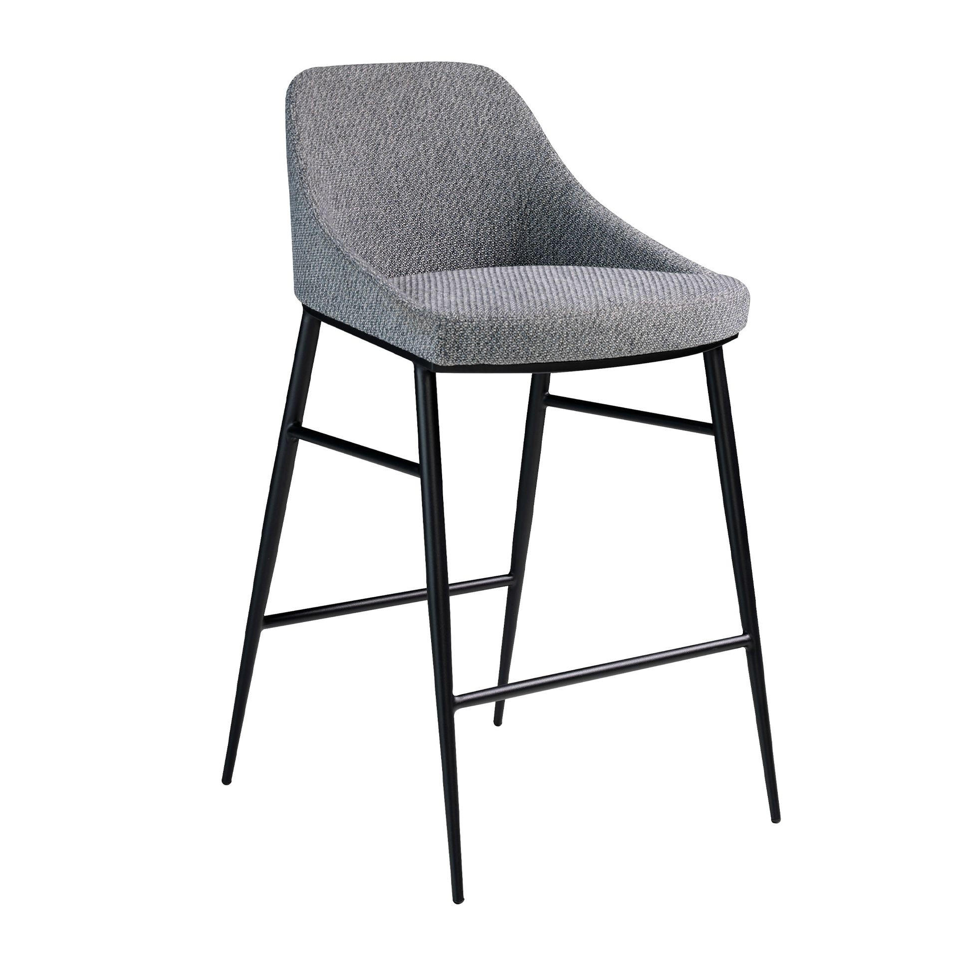 HOCKER aus grauem Stoff - Schwarz/Grau, Textil/Metall (49/90/53cm) - ANGEL CERDA