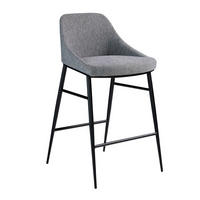 HOCKER aus grauem Stoff - Schwarz/Grau, Textil/Metall (49/90/53cm) - ANGEL CERDA