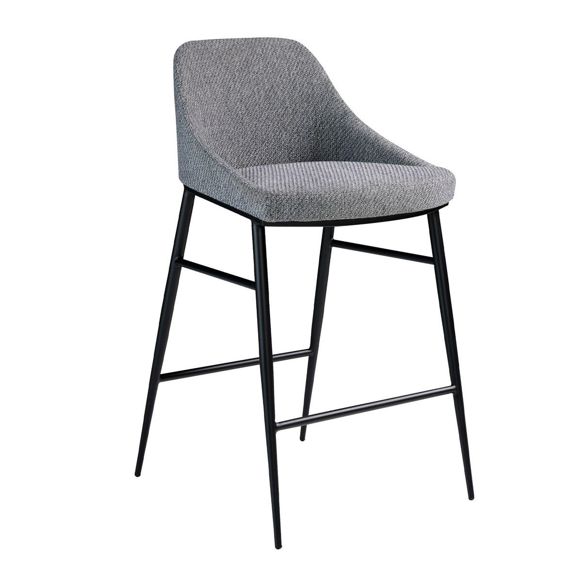 HOCKER aus grauem Stoff - Schwarz/Grau, Textil/Metall (49/90/53cm) - ANGEL CERDA