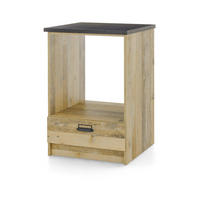 HERDUMBAUSCHRANK used wood hell, anthrazit, 60 cm, Küche Unterschrank mit Schublade und Soft-Close - Anthrazit/Schwarz, Holzwerkstoff/Metall (63/93/64cm) - Furn.Design