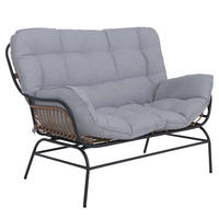 SOFA Dunkelgrau, Hellgrau - Dunkelgrau/Hellgrau, Metall (121/93/87cm) - MCW