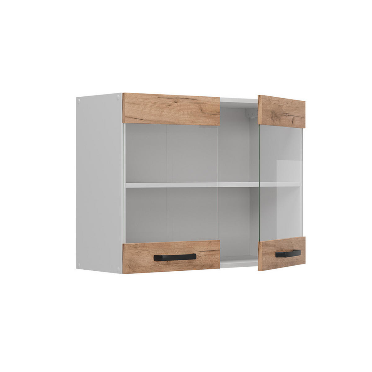 KÜCHENGLASSCHRANK R-Line Goldkraft Eiche 80 cm - Honigeiche/Eiche Wotan, Holzwerkstoff (80/60/31cm) - Vicco