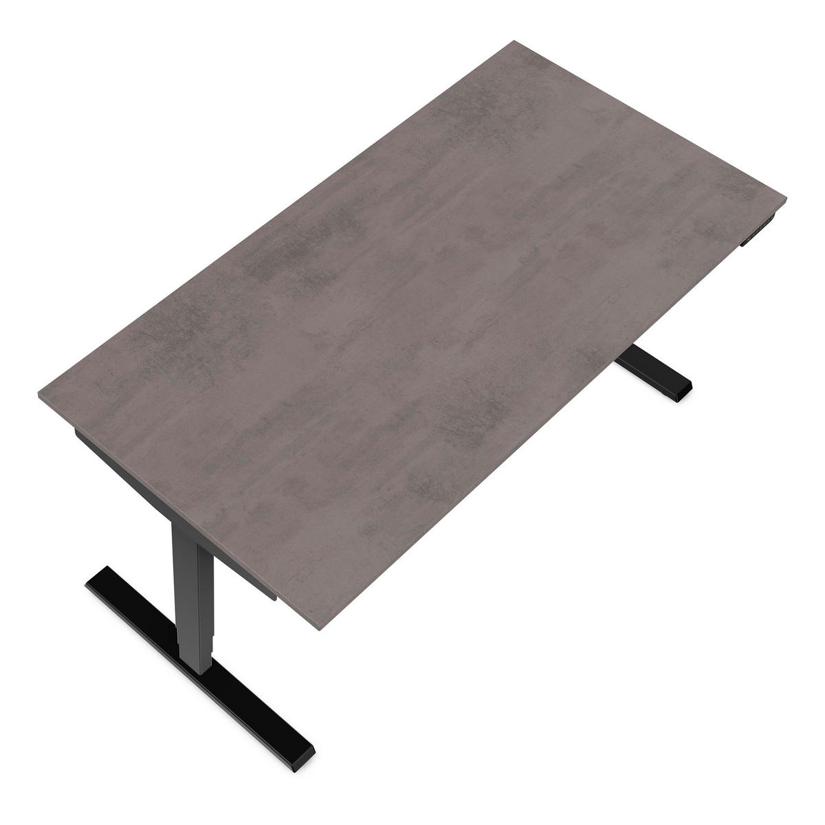 SCHREIBTISCH Elektrisch höhenverstellbarer Schreibtisch Y-Line Sichtbeton Anthrazit Schwarz 180/80/62-127cm - Schieferfarben/Schwarz, Holzwerkstoff/Metall (80/180/127cm) - ASSMANN