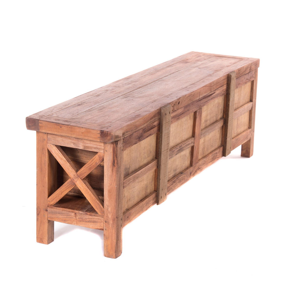 KOMMODE Letra Mahagoni Holz, 3 Schubladen naturfarben - Naturfarben, Holz (120/40/30cm) - DESIGN DELIGHTS