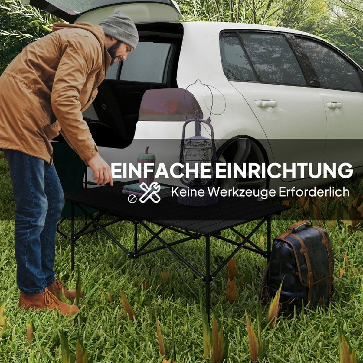 GARTENTISCH aus Stahl 65x45x45/35 cm Schwarz im 2er Set - Schwarz, Metall (95/55/50cm) - Modfu