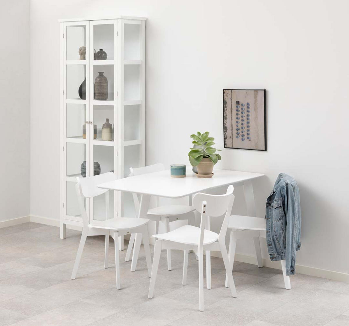 ESSZIMMERSTUHL, Roxby, Stühle Weiß, Holz, 45 x 55 x 80 cm, 2-teilig - Weiß, Holz/Textil (45/80/55cm) - ebuy24
