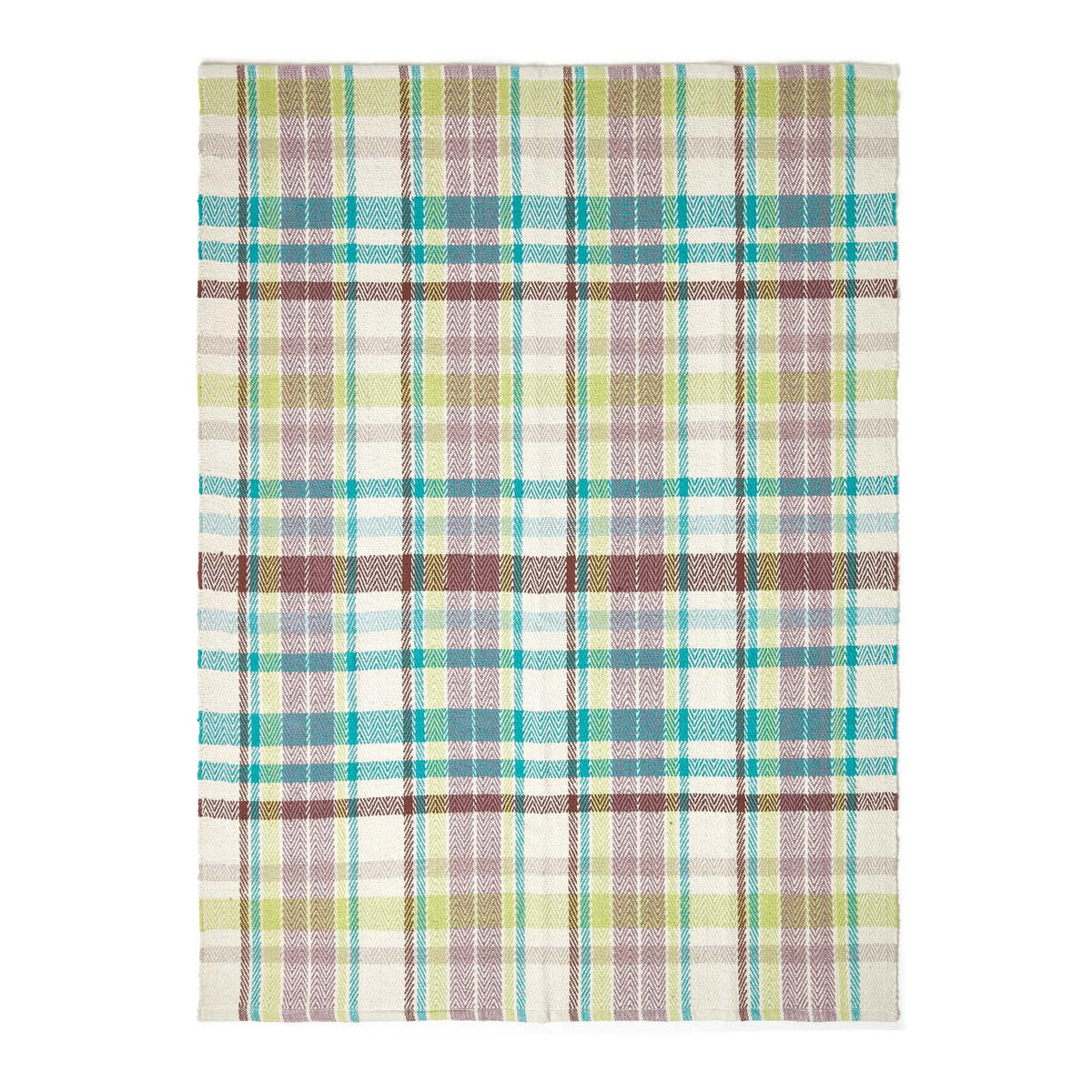 HANDWEBTEPPICH Wilson, Baumwolle kariert 120/170 cm - Multicolor, Textil (120/170cm) - Homescapes
