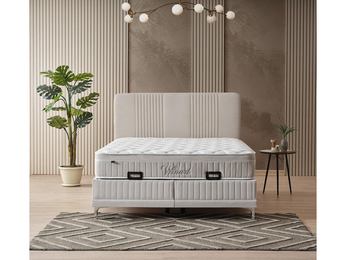 POLSTERBETT Winart 100x200 Beige - Beige, Textil/Metall (100/200cm) - Villa Möbel