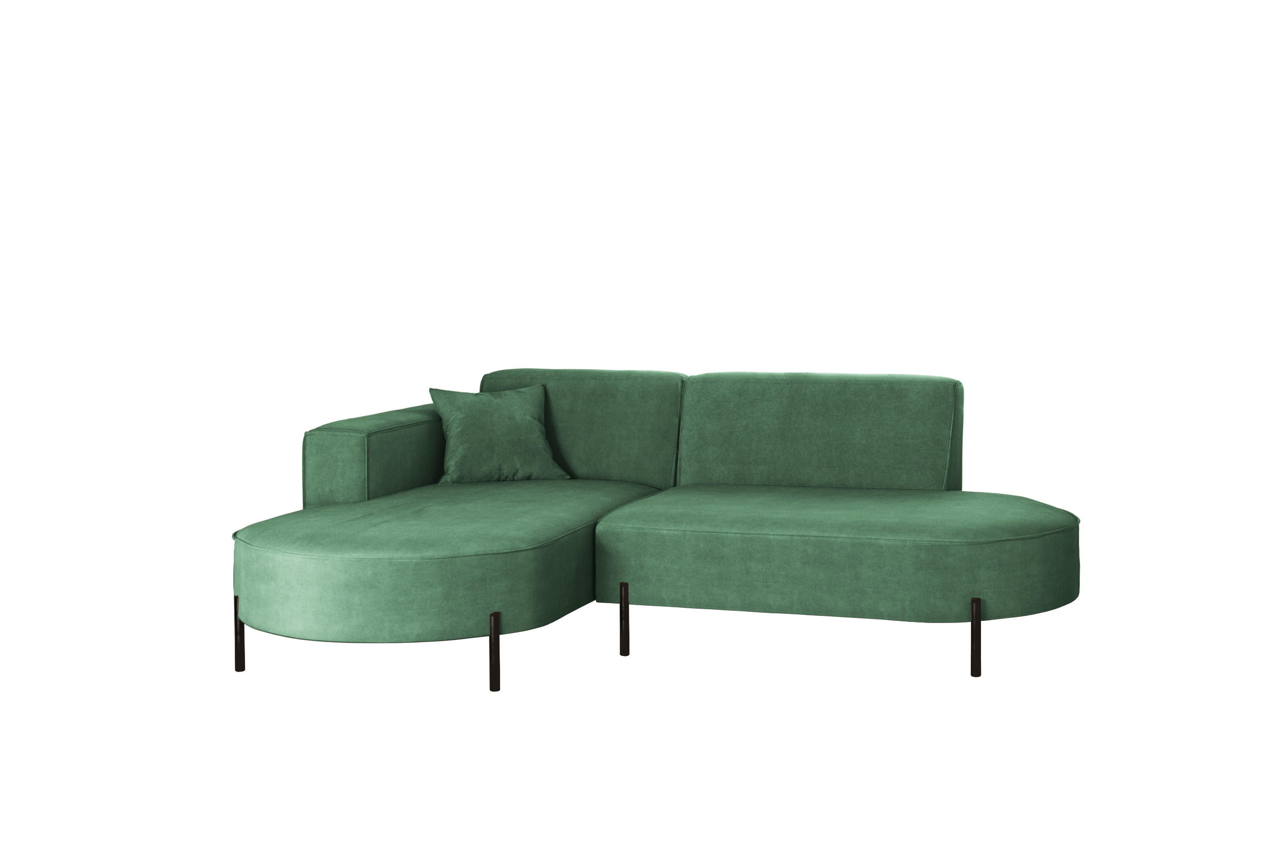 ECKSOFA L-Form Designer Modena Rein Stoff Noel Pistazien Links - Hellgrün, Holz/Textil (165/236cm) - Kaiser Möbel