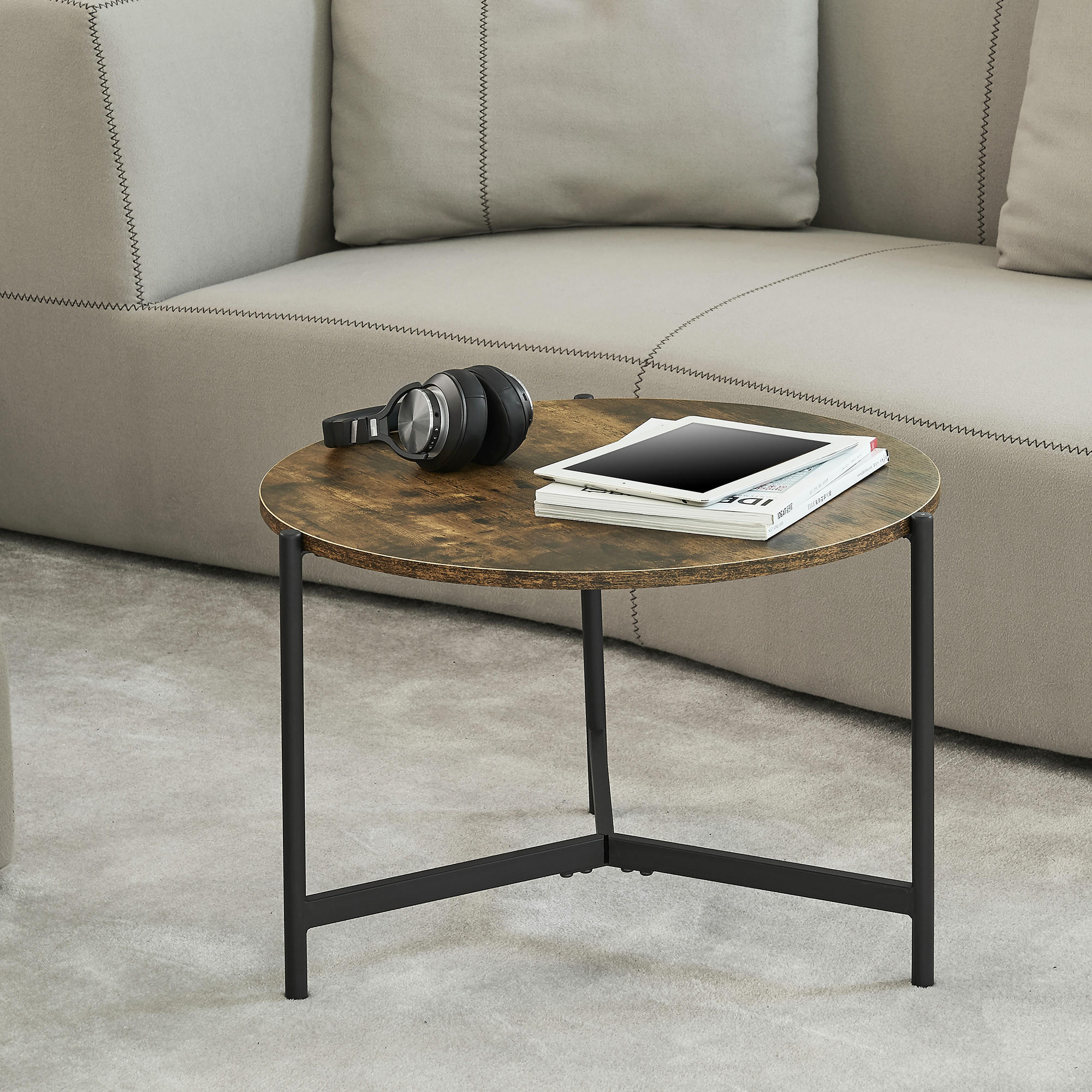 COUCHTISCH Køge 60/60/42 - Dunkelbraun, Holzwerkstoff (60/60/42cm) - [en.casa]