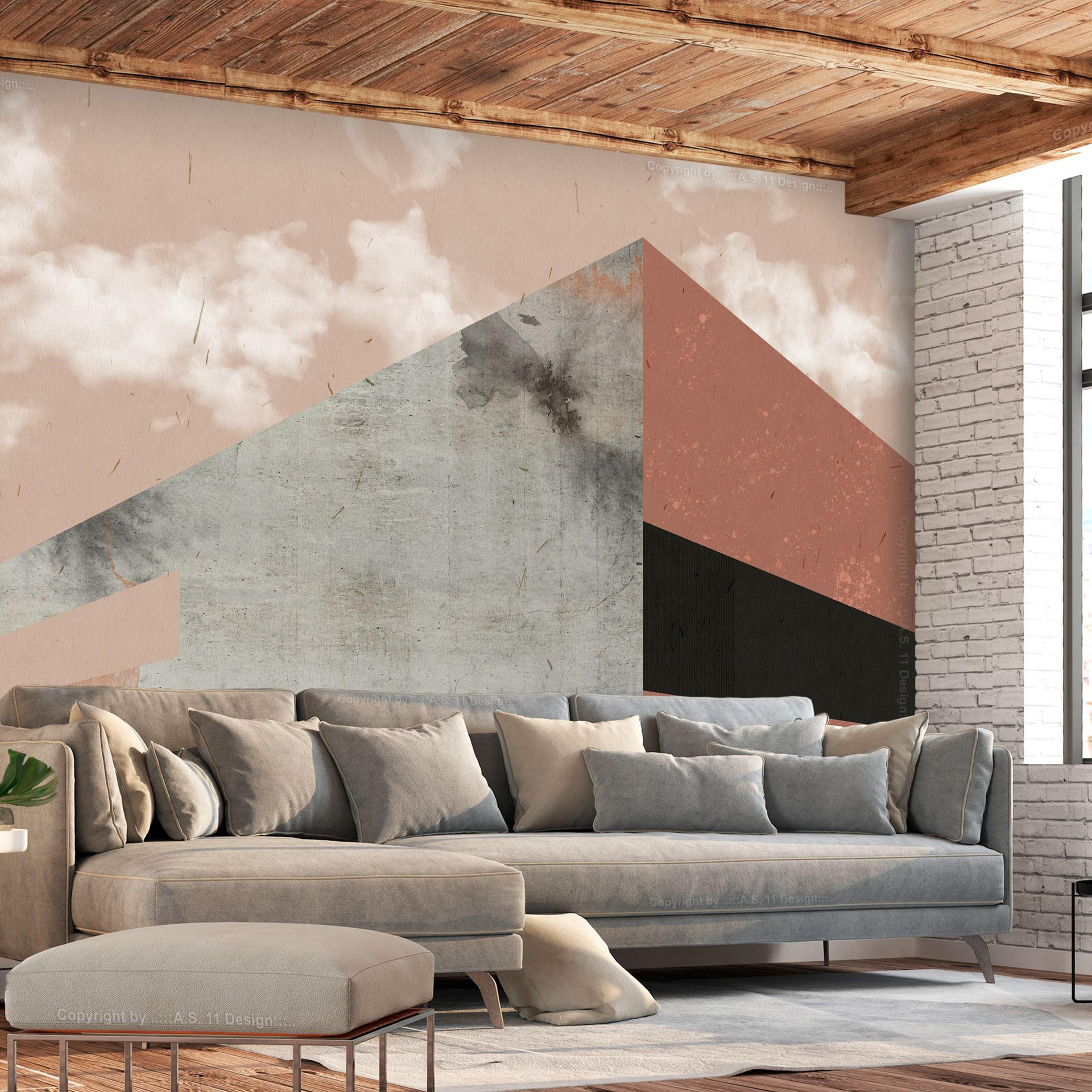 SELBSTKLEBENDE FOTOTAPETE 98/70 cm - Braun/Grau, Kunststoff/Textil (98/1cm) - KUNSTLOFT