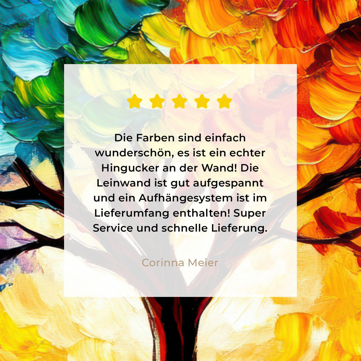 LEINWANDBILD - Baum - Kunst - Natur - Sonnenuntergang - 80x60 - Malerei - Multicolor, Textil (80/60cm) - MuchoWow