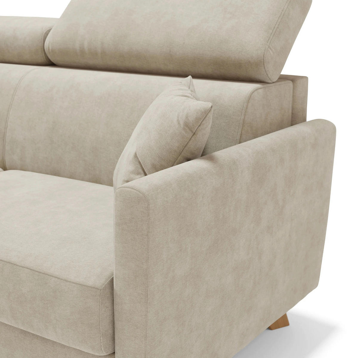 SCHLAFSOFA Francy - Creme, Metall (200/92/97cm) - Divani.store