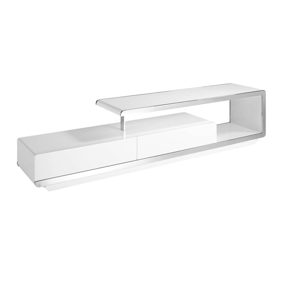 TV-ELEMENT Weiß Stahl 200/40/45 cm - Edelstahlfarben/Weiß, Holz/Metall (200/45/40cm) - ANGEL CERDA