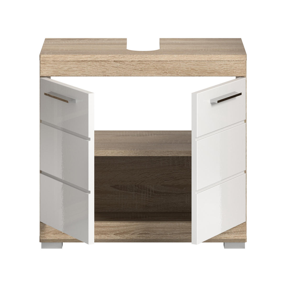 WASCHBECKENUNTERSCHRANK Lambada Bad in Sonoma Eiche hell und weiß HG B/H/T: 60x56x34 cm - Sonoma Eiche, Holz (60/56/34cm)