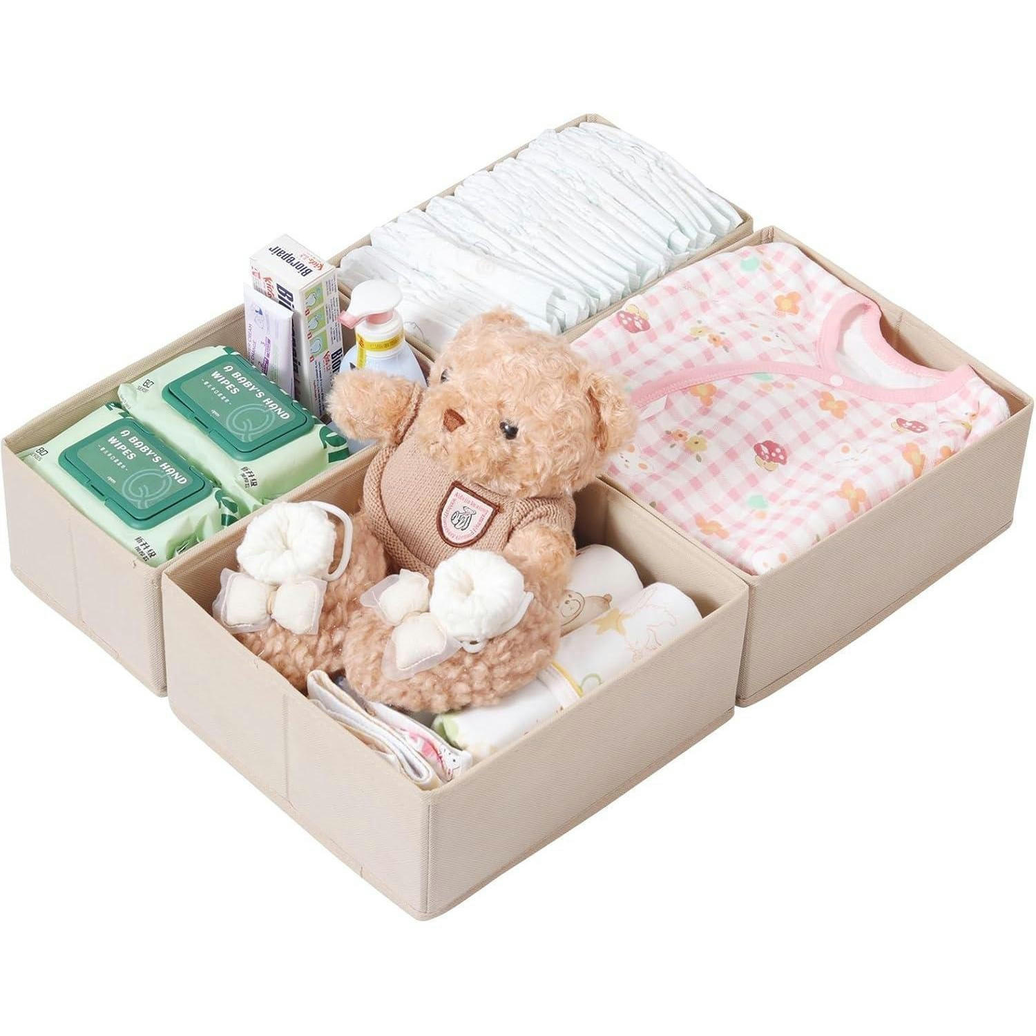 SCHUBLADEN Organizer 4er Set Beige 50x58 cm - Beige, Textil (28/12/28cm)