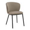 STUHL BARI gepolsterter mit Steppung - dunkelbeige - Samt Velour - Schwarz/Braun, Textil/Metall (54/81/57cm) - NEW HOME