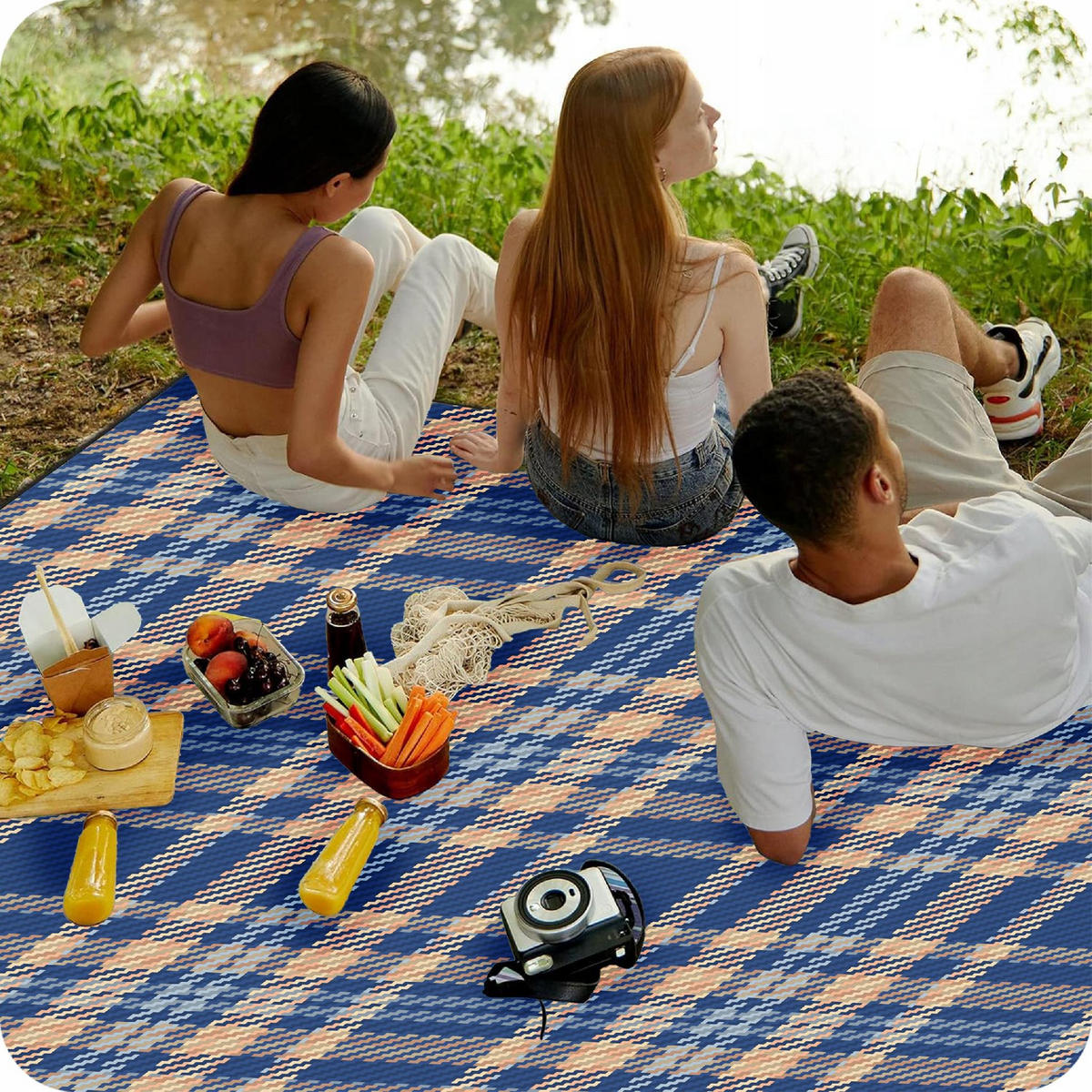 PICKNICKDECKE - Blau, Textil (200/200cm) - KRUMAD