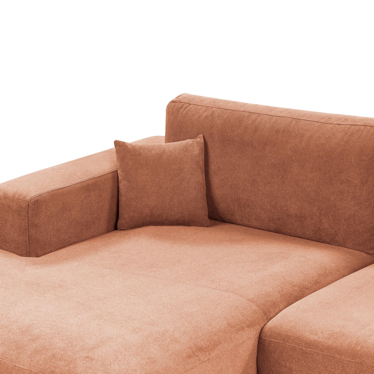 ECKSOFA 3-Sitzer Stoff Hellrot rechtsseitig Lofoten - Hellrot, Textil (250/190cm) - Beliani