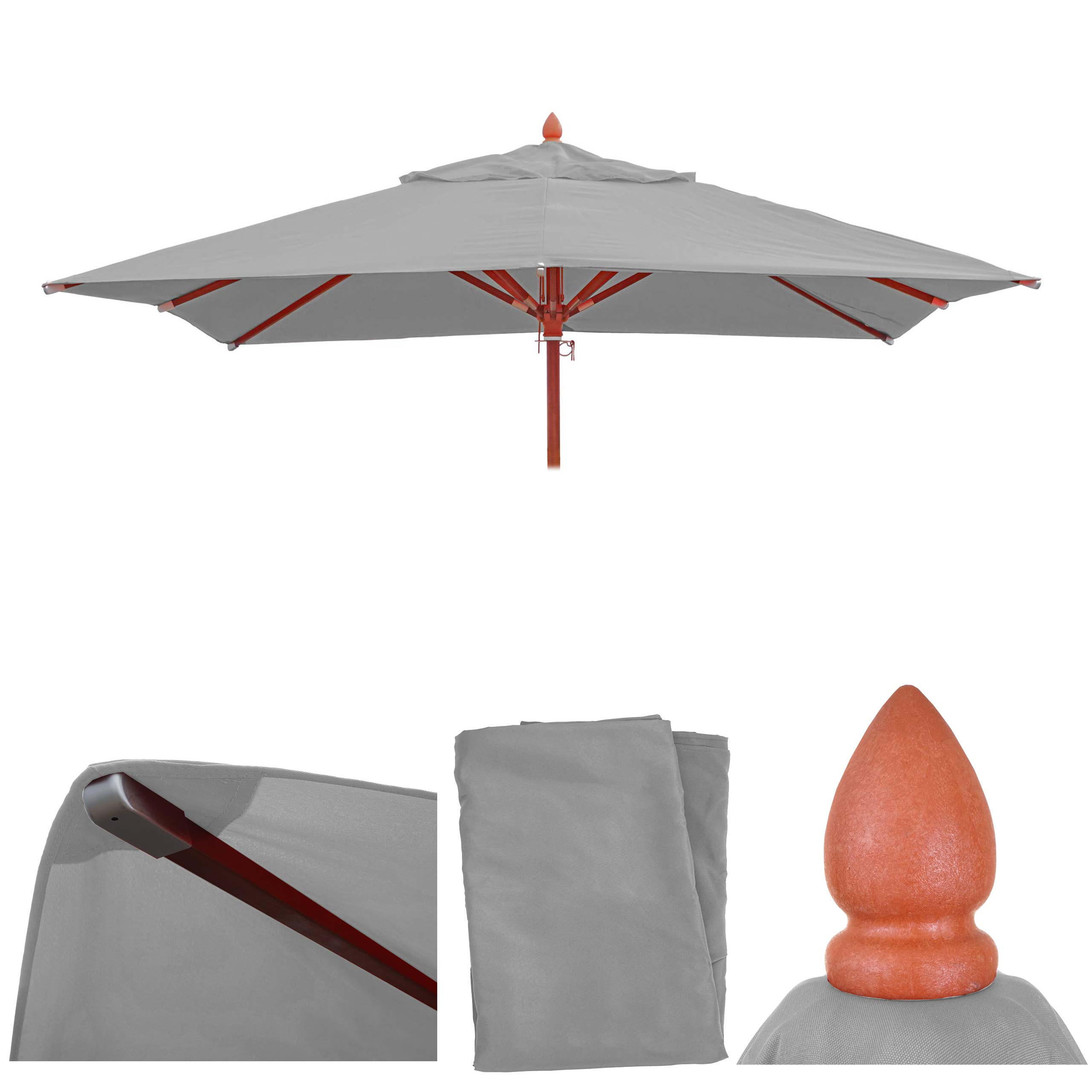 Thumbnail - MCW Ersatz-Bezug, Hellgrau, Textil, 300x300 cm, Sonnen- & Sichtschutz, Sonnenschirme