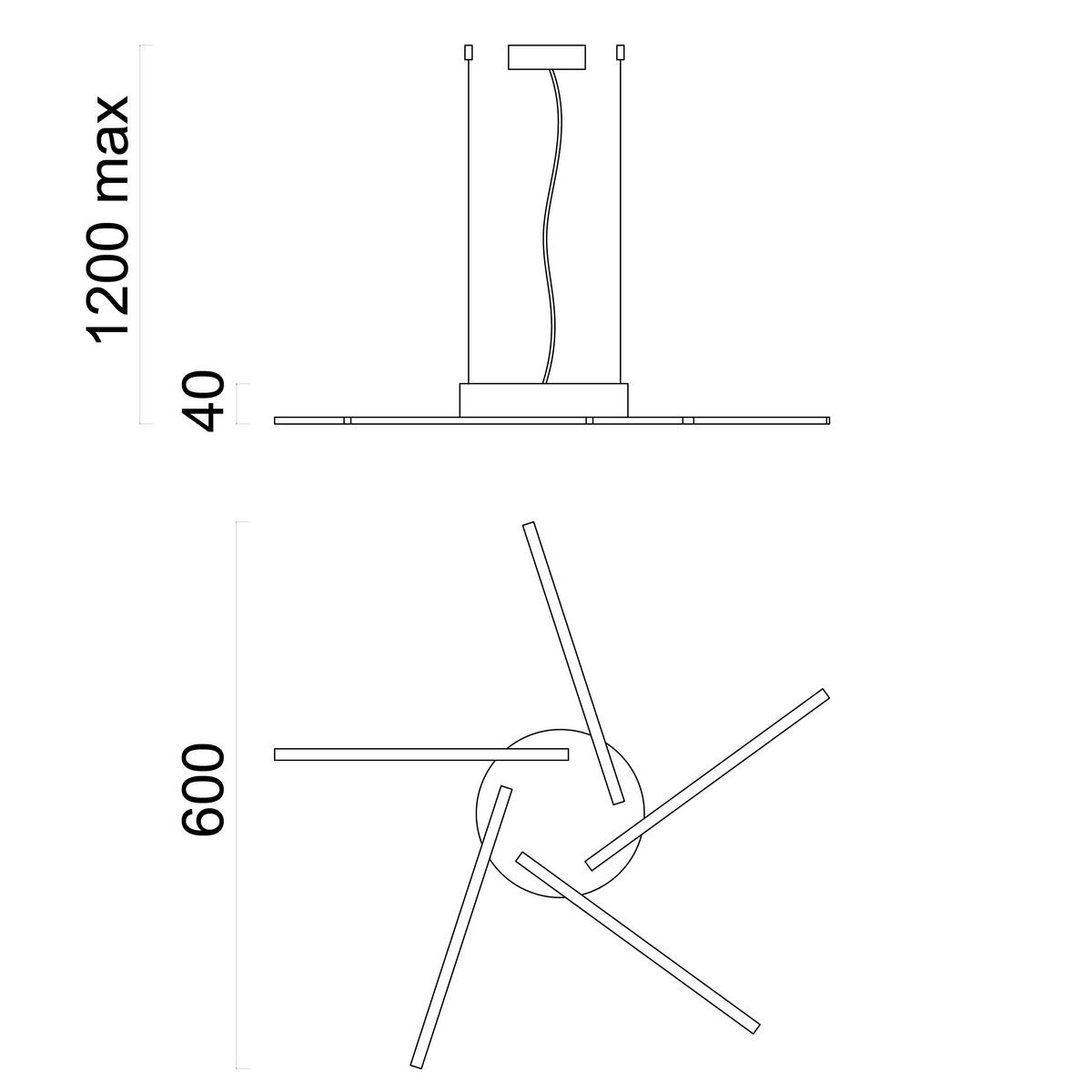 HÄNGELEUCHTE Spin - Grau, Metall (60/60/4cm) - Lumicom