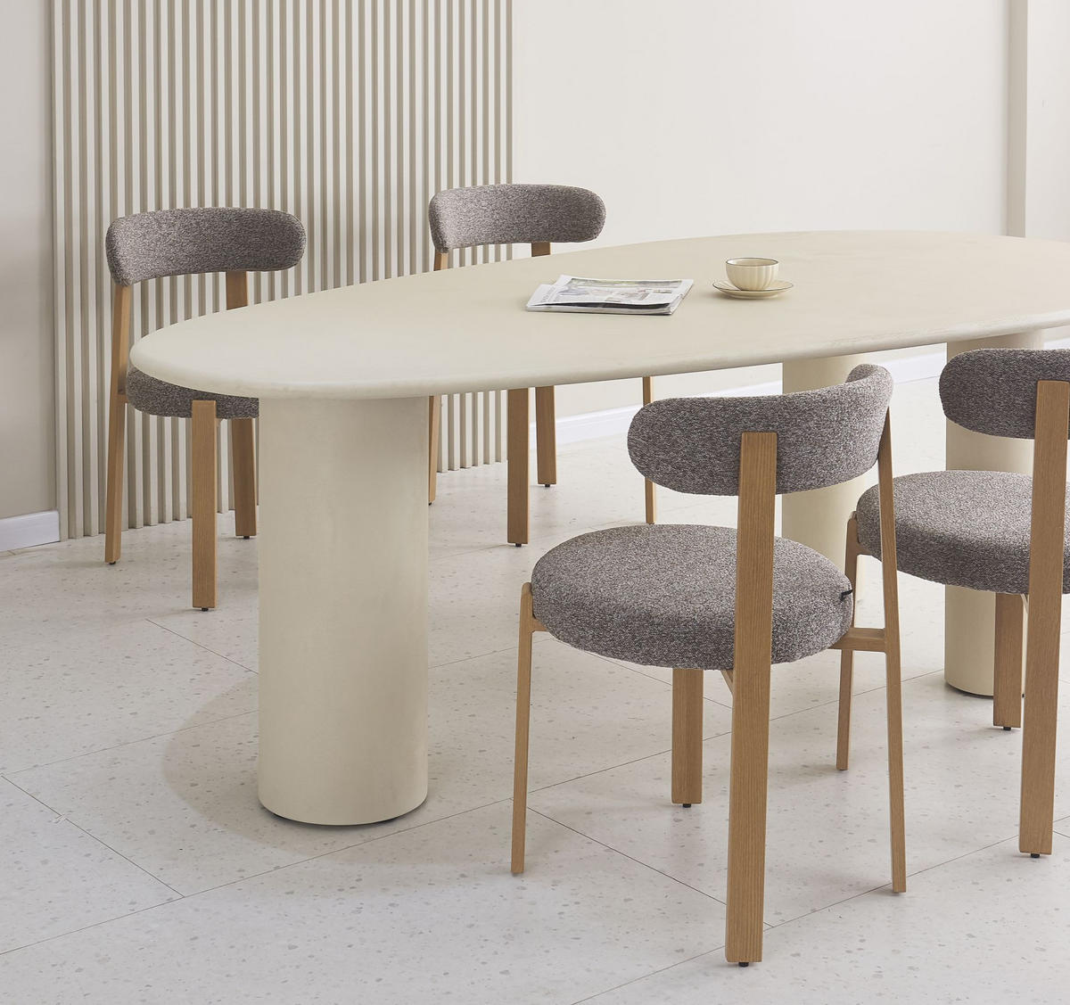 ESSTISCH Innations Mikrozement-Optik 230 x 120 cm - Taupe, Holzwerkstoff (120/230/76cm) - Selsey