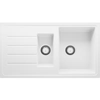 SPÜLBECKEN Kopenhagen Duo, 2-er set Weiß 90/50 cm 1,5 Becken + Ablauf-Set ab 60er Unterschrank - Chromfarben/Weiß, Kunststoff (90/19/50cm) - Primagran