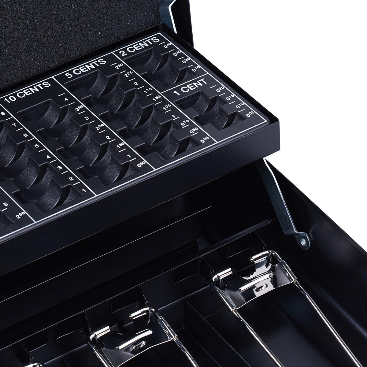 GELDKASSETTE Euro-Münzbrett - Schwarz, Kunststoff/Metall (30.5/8.5/25cm) - Relaxdays