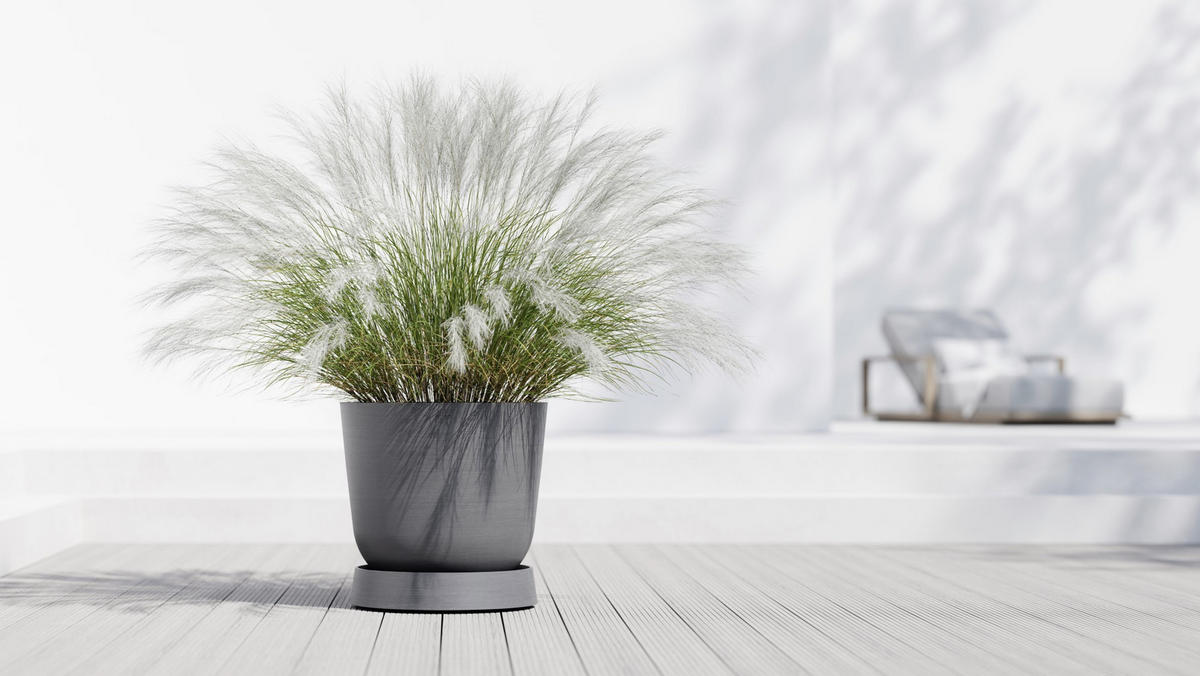 BLUMENTOPFUNTERSETZER Oslo 50/50/10,5 cm Grau - Grau, Kunststoff (50/10.5cm) - Ecopots