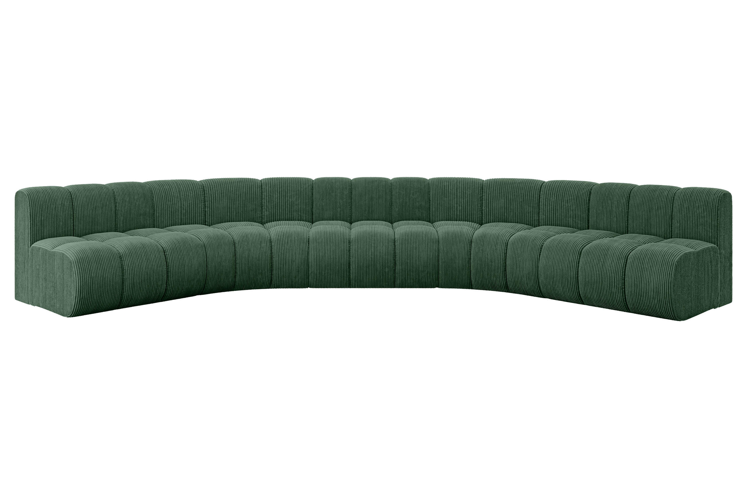 WOHNLANDSCHAFT modulares Sofa Montra-U1 - 490x174x70 cm Grün - Grün, Holzwerkstoff/Textil (490/70/174cm) - ALTDECOR