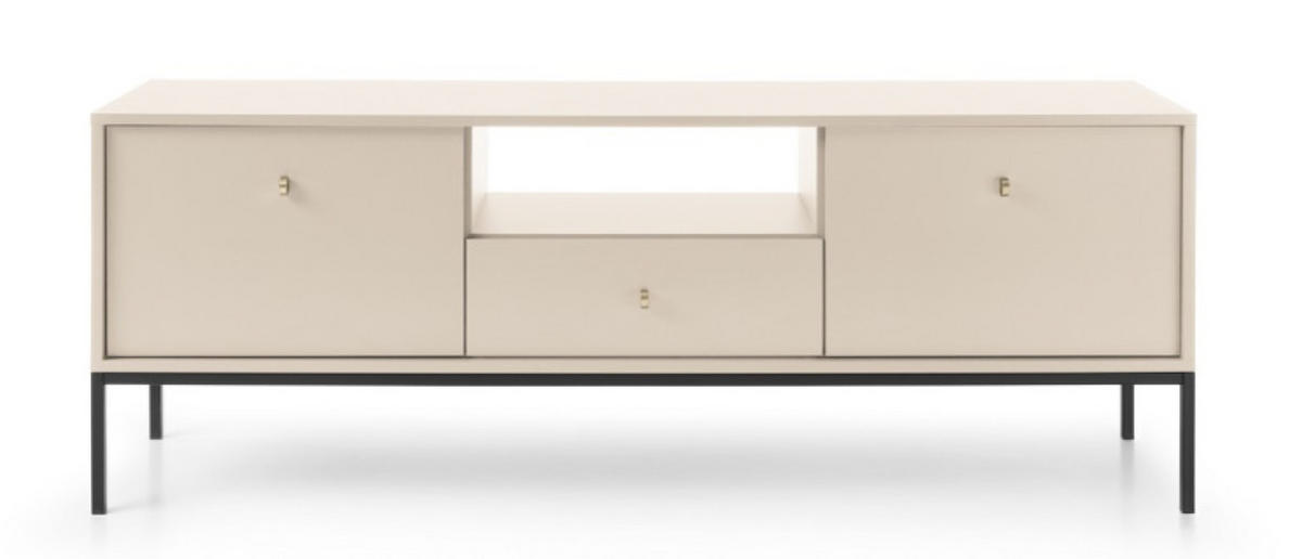 TV-LOWBOARD Beige Monako Mit Schwarzem Gestell - Beige, Holzwerkstoff (153.4/56.2/39cm) - Sepro Meble