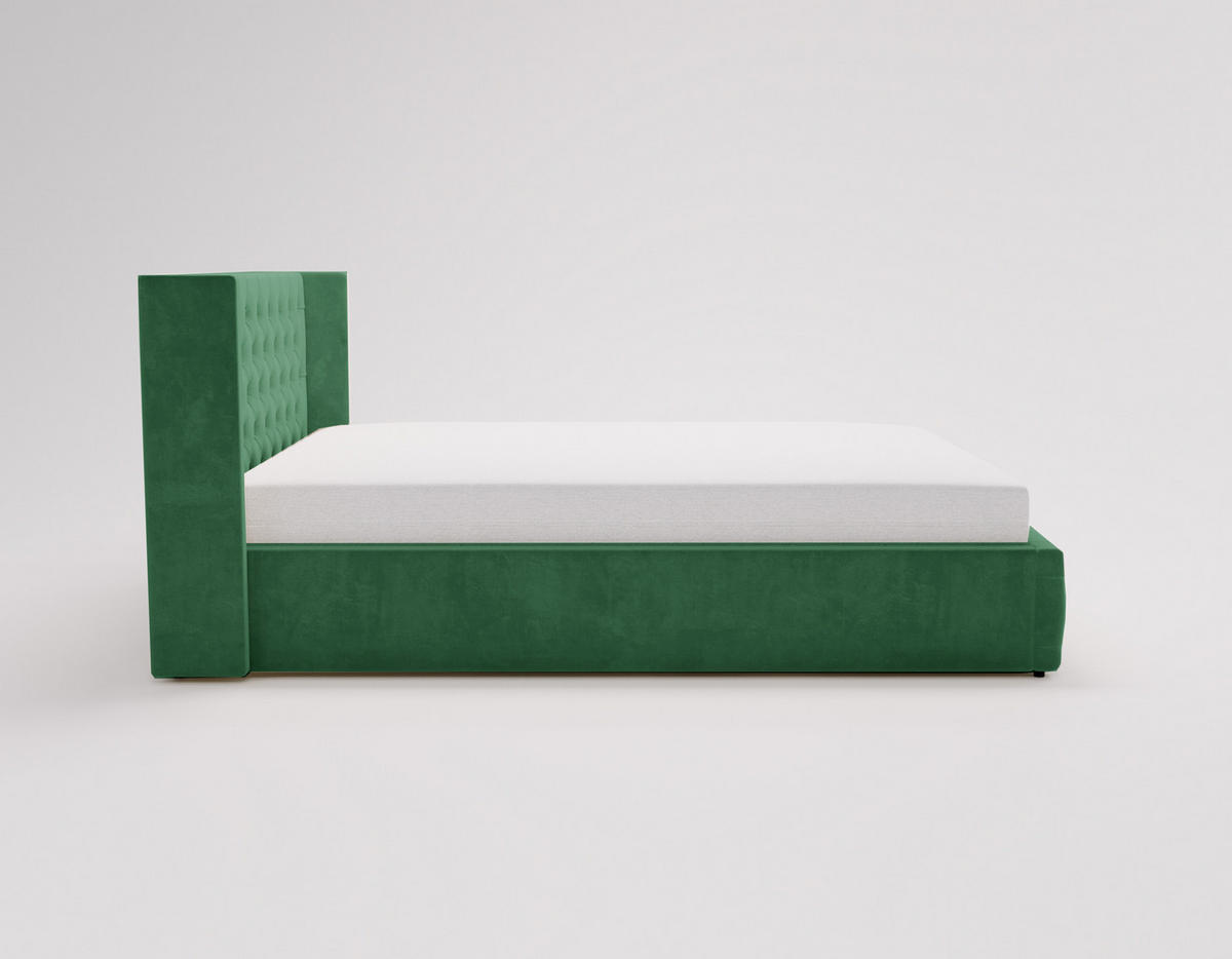 POLSTERBETT 160x200 cm Rolia, Glamour, Chesterfield, Grün - Grün, Holz/Textil (160/200cm) - Emporius